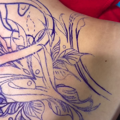 I always promise to have my clients backs. Clearly I took it literally this time… — tattoo by Carlee Wilkinson, Banning, California