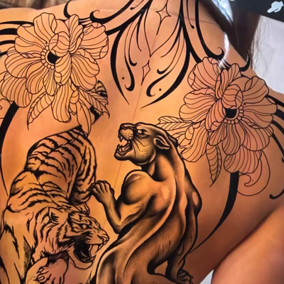 Slowly building out this masterpiece. This line work is ready for some depth! Wh… — tattoo by Carlee Wilkinson, Banning, California