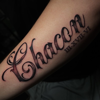 Loved the flow of this one and it came out great!! I pulls love to do more writi… — tattoo by Carlee Wilkinson, Banning, California