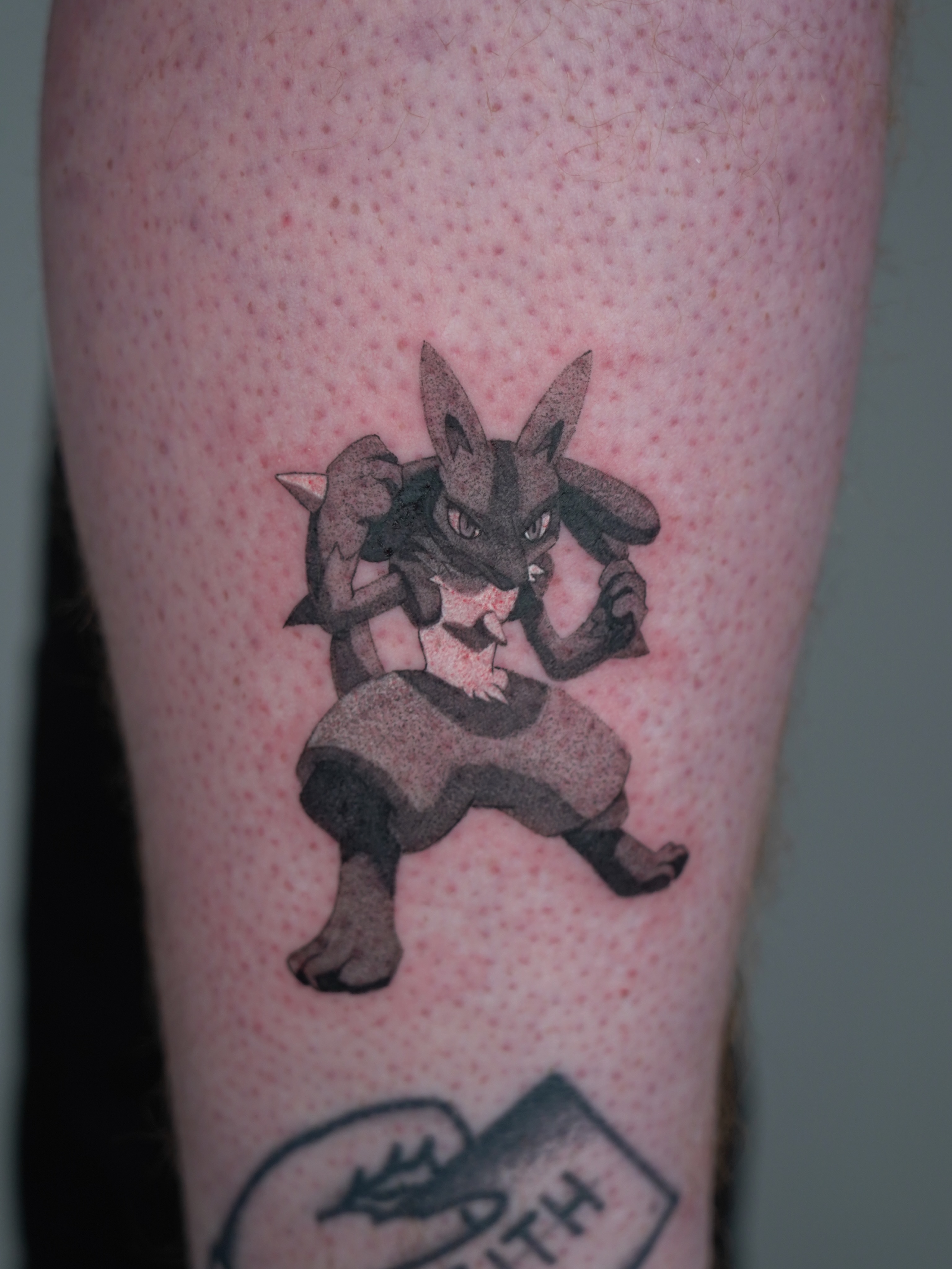 Lucario for the win. Love doing this style so much. 
Let me know in the comments… — tattoo by Liam Roberts, Toronto, Ontario