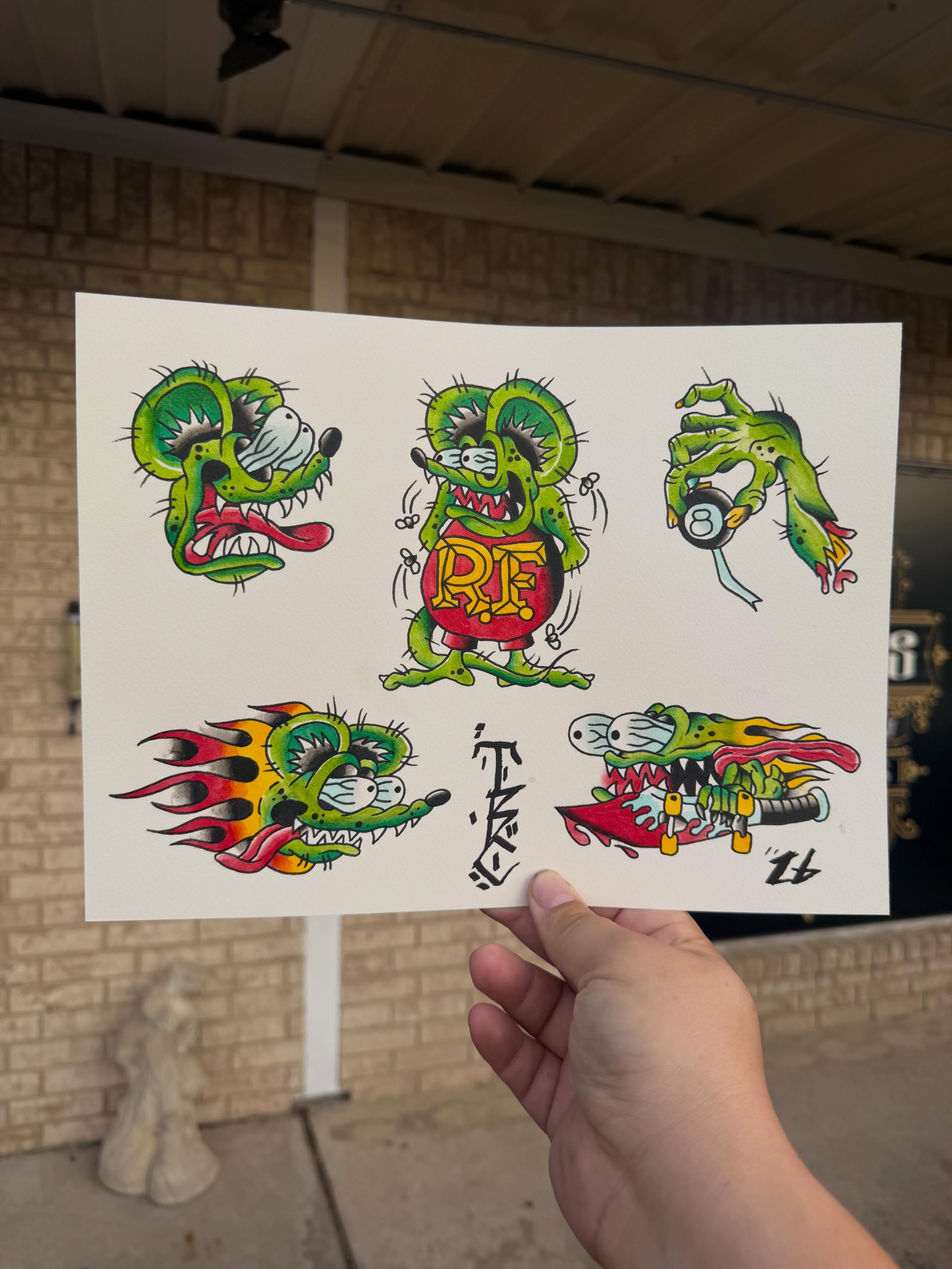 Painted some flash today — tattoo by Tyler Blane, Waco, Texas
