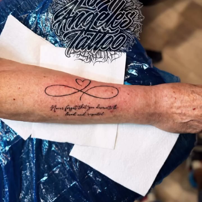 Her first and this her  second tattoo ever with me at 72 yrs young “Never forget… — tattoo by Ricky Aragon, Elkhorn, Nebraska