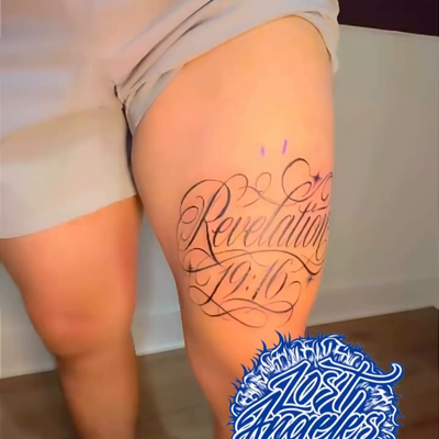 Revelations 19:16 — tattoo by Ricky Aragon, Elkhorn, Nebraska
