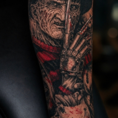 Freddie kruger tattoo by @nemo619one  at Skin Dependent Tattoo and Laser removal… — tattoo by nemo one, Yuma, Arizona