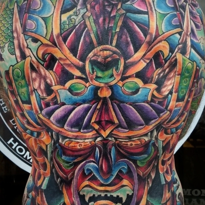 #japanese #japanesetattoo #backpiece #samurai by Nemo One #colortattoo — tattoo by nemo one, Yuma, Arizona