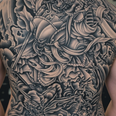 japanese backpiece by @nemo619one  at Skin Dependent Tattoo and Laser removal 
#… — tattoo by nemo one, Yuma, Arizona