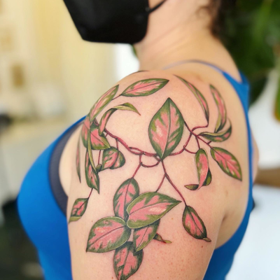 On the last day of tattooing at Earth Altar Studio. I got to create this beautif… — tattoo by Vickie Chiang, Los Angeles, California