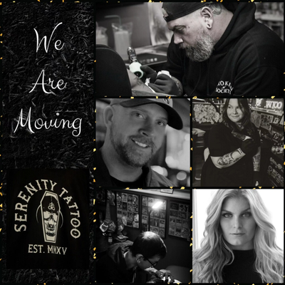Exciting news, everyone!! 
It's official.. 
Serenity Tattoo will be moving to a … — tattoo by Tom Doyle, Phoenix, New York