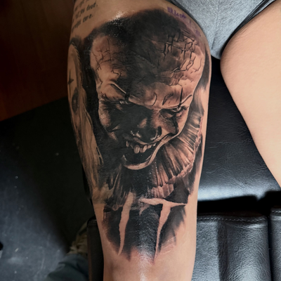 2nd sitting on Lotti for her coverup horror leg sleeve . More to come! Whatcha g… — tattoo by Tom Doyle, Phoenix, New York