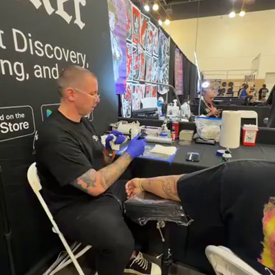 Come by our booth to get a tattoo with @christianotto at @goldenstatetattooexpo … — tattoo by Inker App, Woburn, Massachusetts