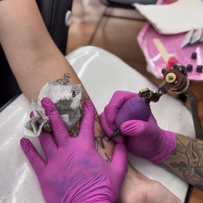 Soft and vibrant💀🍂
Breaking in my new @houjutattoomachines on a banger
Can’t w… — tattoo by Joel Soria, Tucson, Arizona