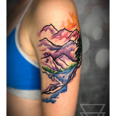 Even though I tattoo all styles, this is my personal style! Impressionism meets … — tattoo by Celtae Flint, Albany, New York