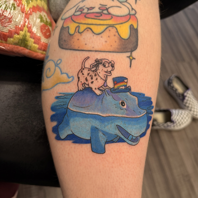 A fun nintendogs color piece! — tattoo by Celtae Flint, Albany, New York