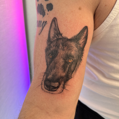 Dogs are life — tattoo by Celtae Flint, Albany, New York