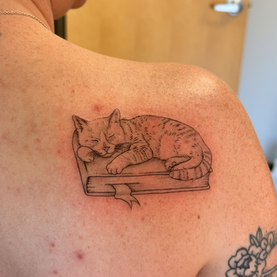 I always love tattooing people’s pets! Especially in a fine line style 😍 — tattoo by Celtae Flint, Albany, New York