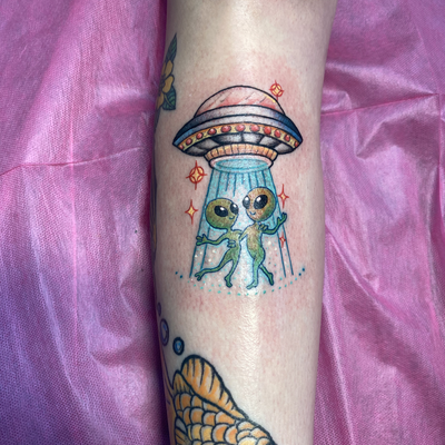 Dance party! — tattoo by Celtae Flint, Albany, New York