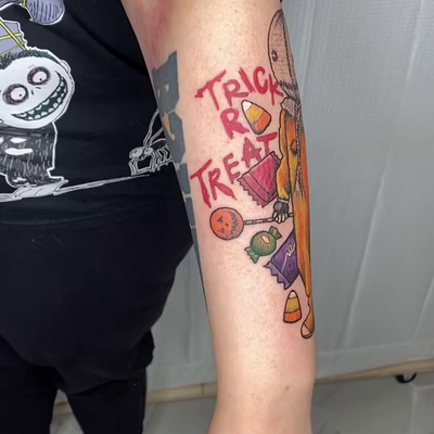 Trick R Treat! — tattoo by Celtae Flint, Albany, New York