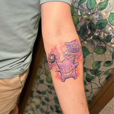 One of my favorite pokemon trios! 😍 — tattoo by Celtae Flint, Albany, New York