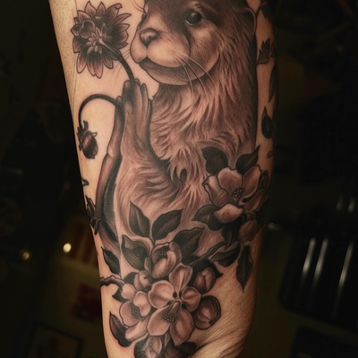 Soooo behind on posting lately! Here’s an adorable otter I made a couple weeks a… — tattoo by Sara Haroun, Toronto, Ontario