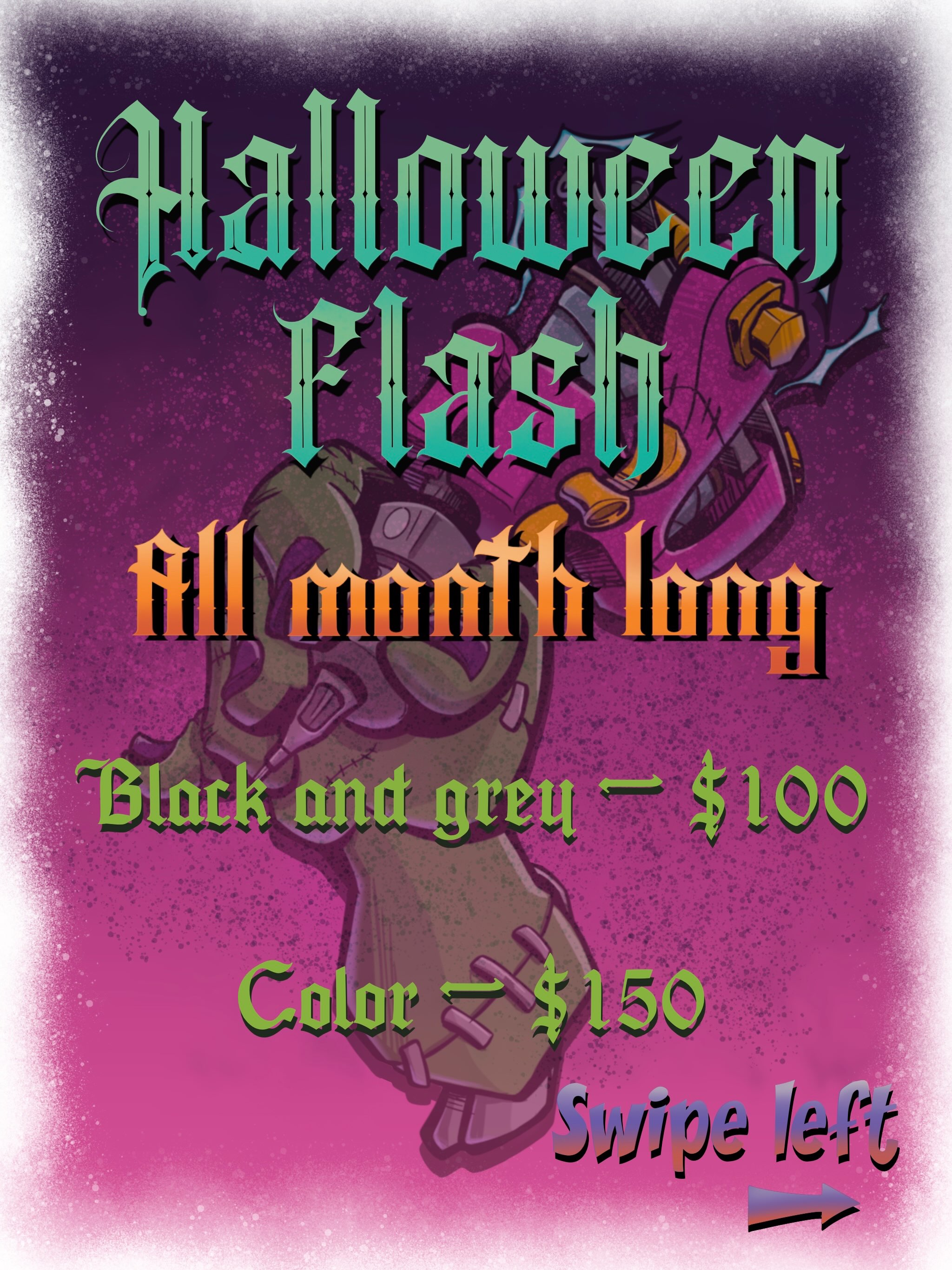 Check out my month long Halloween special! I’ll have all these pieces available … — tattoo by Dennis DeMarzio, South Windsor, Connecticut