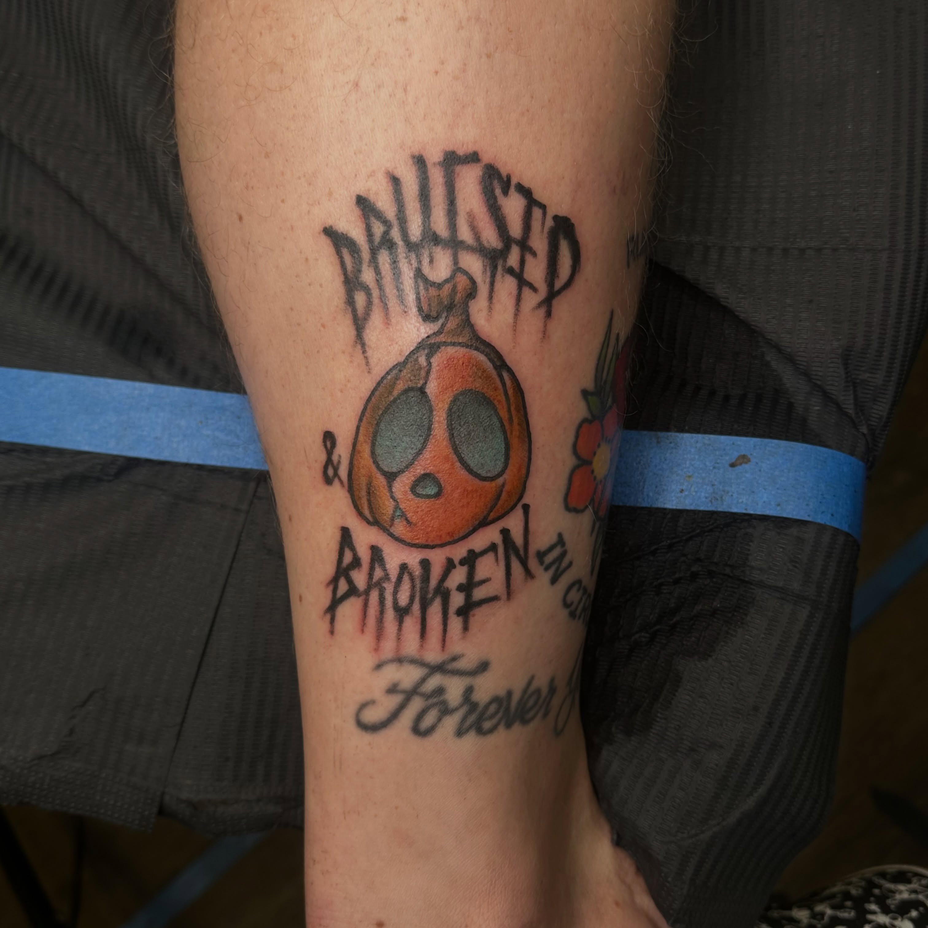 Check out two of the pieces from my Halloween flash set that I am doing all mont… — tattoo by Dennis DeMarzio, South Windsor, Connecticut